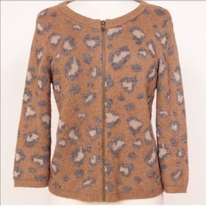 Metallic Leopard Print Cardigan